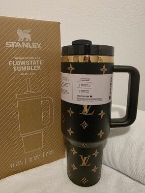 Stanley Black Gold Engraved Logo FlowState Quencher Tumbler 40 Oz